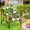 Black 3-Tier Iron Plant Stand Ladder Shelves for Indoor Outdoor Plants